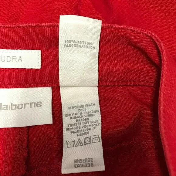 NWT Liz Claiborne Womens Audra Red Wide Leg Cropped Pants Size 12 - Picture 9 of 12